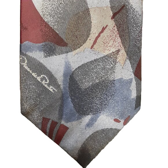 Vintage Oscar de la Renta Studio Men's Tie Polyester/Silk Blend 3 3/4" x 57" - Picture 2 of 6